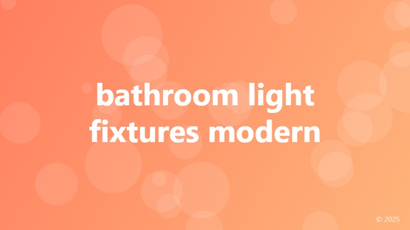bathroom light fixtures modern