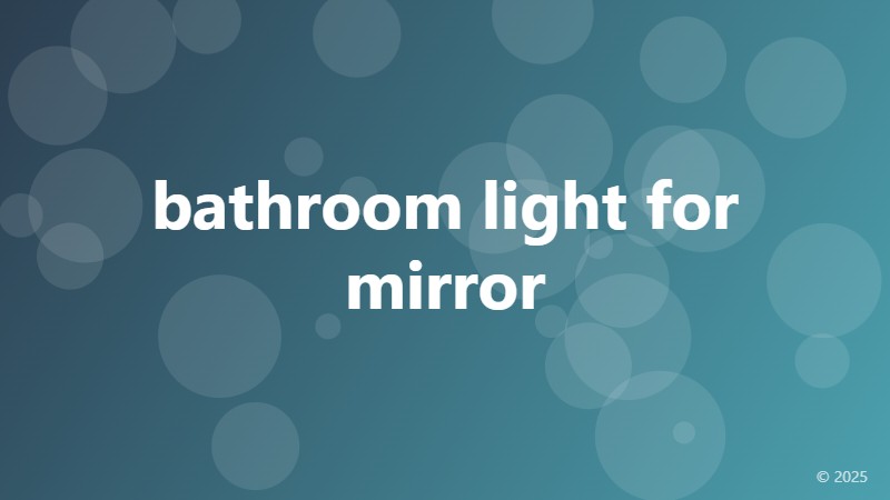bathroom light for mirror