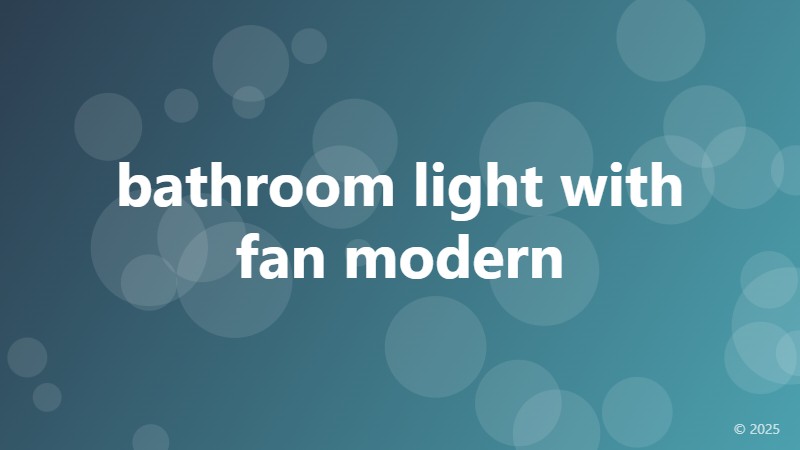 bathroom light with fan modern