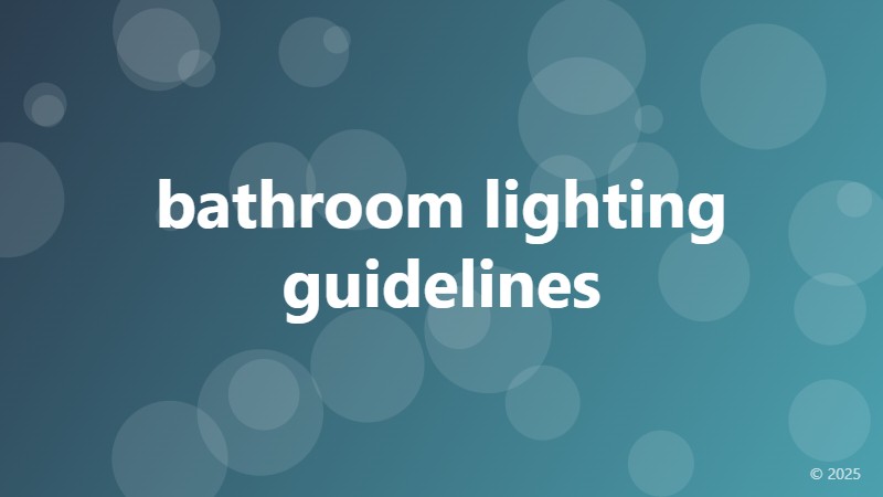 bathroom lighting guidelines