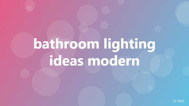 bathroom lighting ideas modern