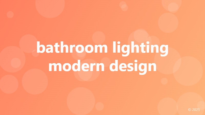 bathroom lighting modern design