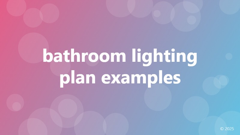 bathroom lighting plan examples