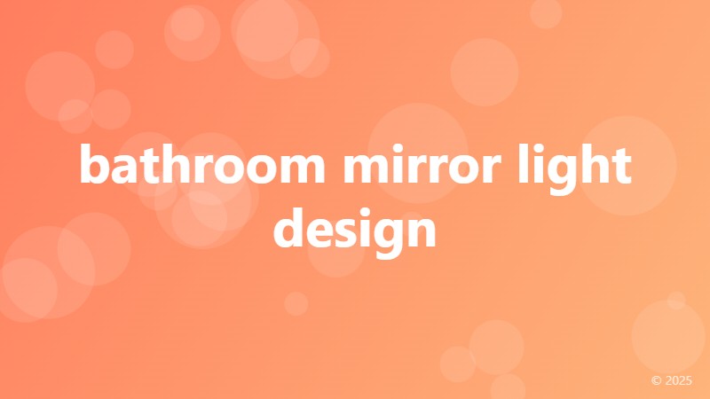 bathroom mirror light design