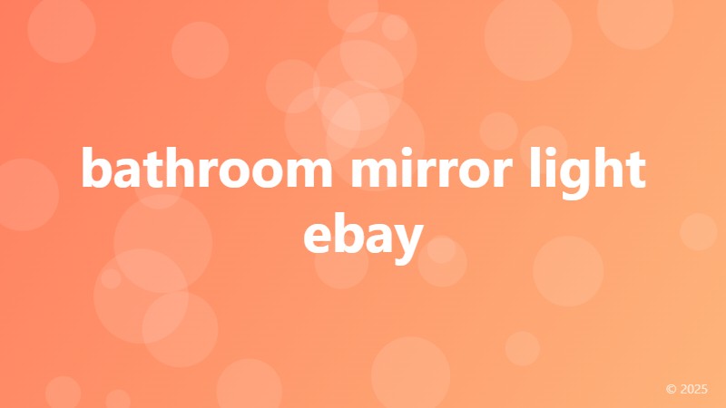 bathroom mirror light ebay