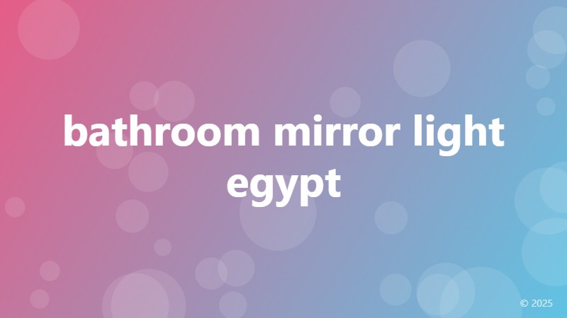 bathroom mirror light egypt