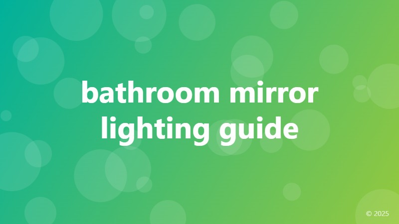 bathroom mirror lighting guide