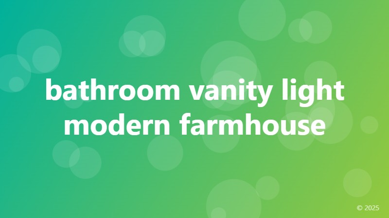 bathroom vanity light modern farmhouse