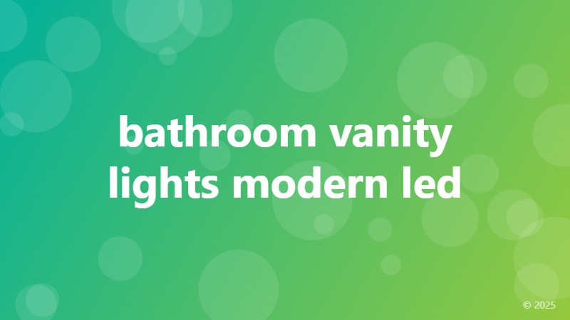 bathroom vanity lights modern led