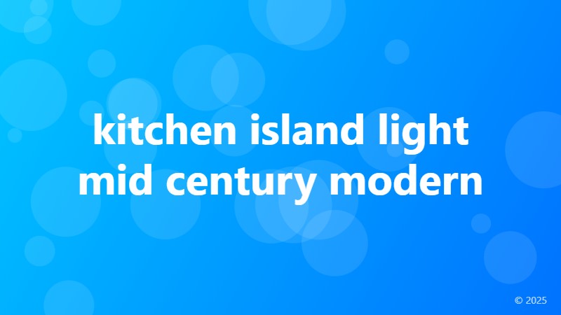 kitchen island light mid century modern