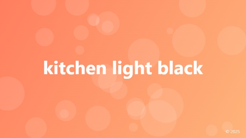 kitchen light black