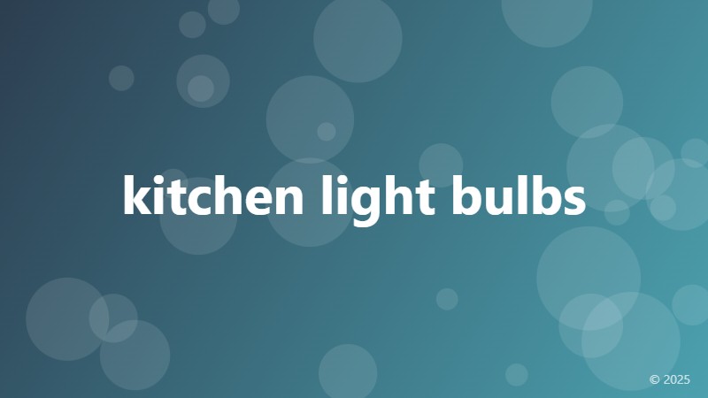 kitchen light bulbs