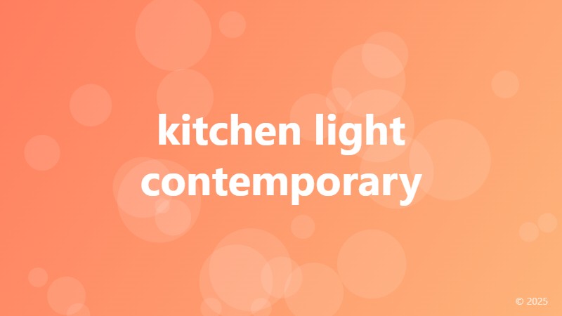 kitchen light contemporary