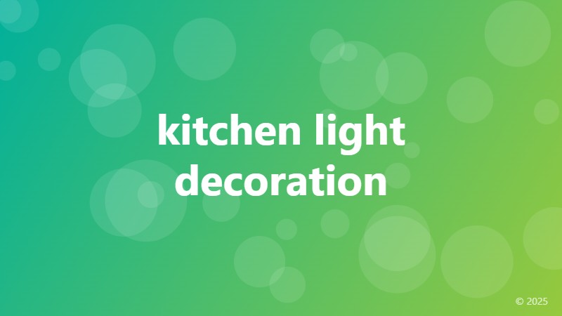 kitchen light decoration