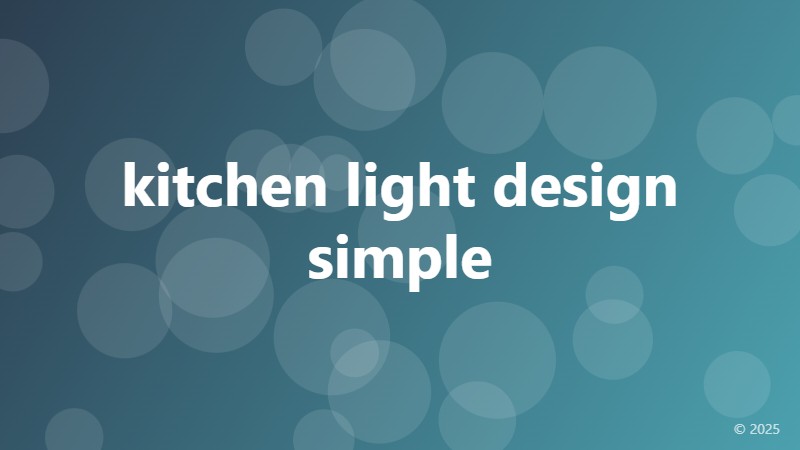 kitchen light design simple