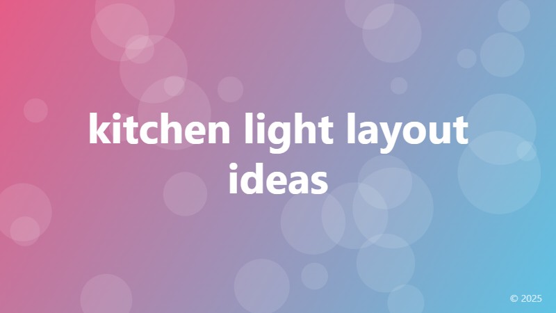 kitchen light layout ideas