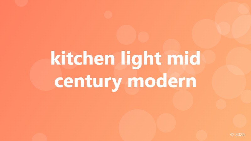kitchen light mid century modern