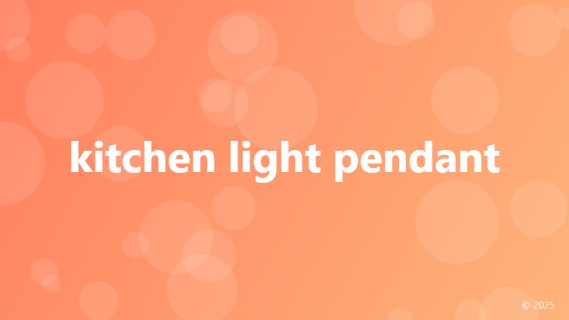 kitchen light pendant