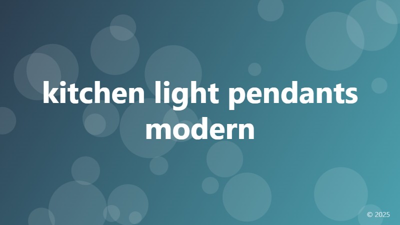kitchen light pendants modern