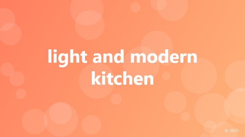 light and modern kitchen