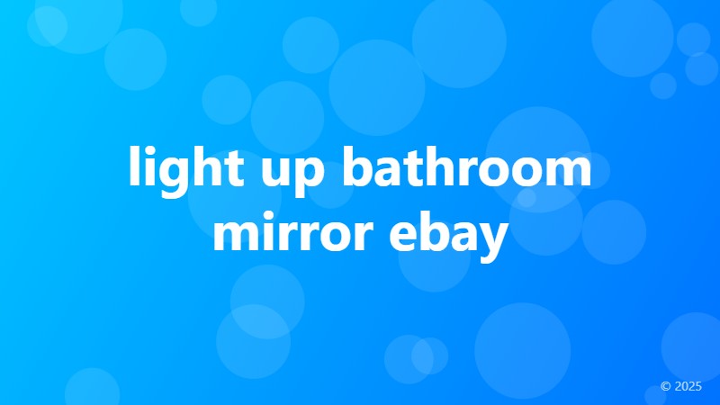 light up bathroom mirror ebay