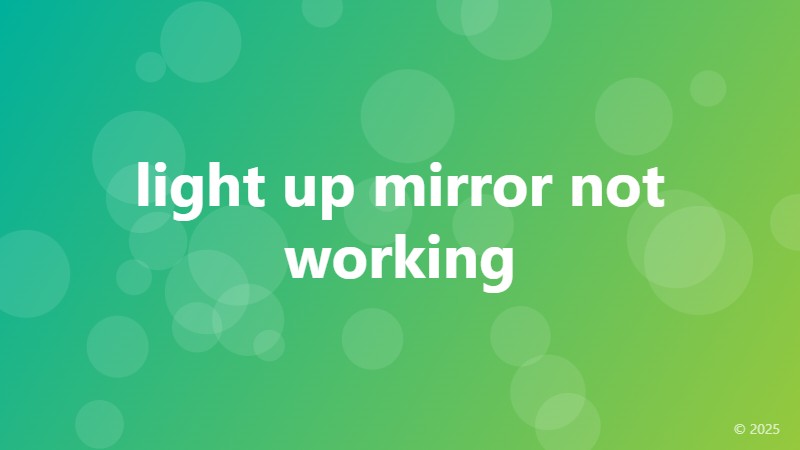 light up mirror not working