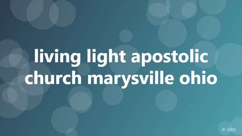 living light apostolic church marysville ohio