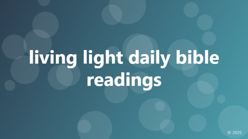 living light daily bible readings