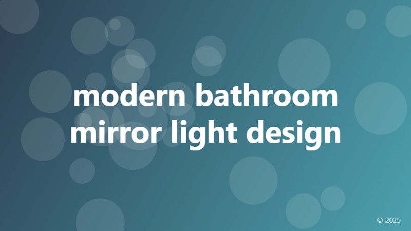 modern bathroom mirror light design