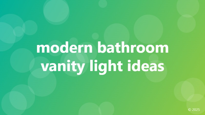modern bathroom vanity light ideas