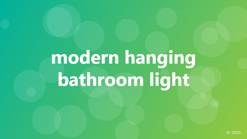 modern hanging bathroom light