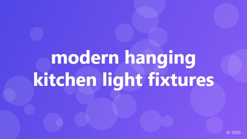 modern hanging kitchen light fixtures