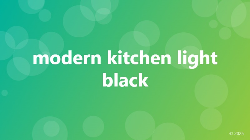 modern kitchen light black