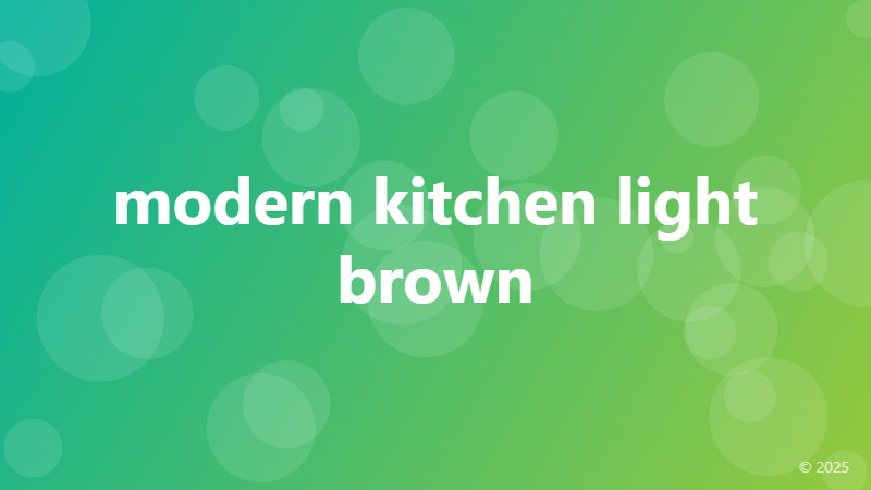 modern kitchen light brown