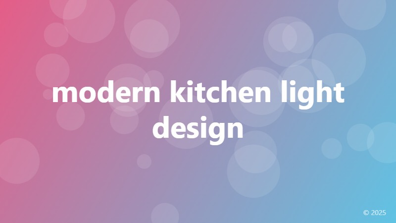 modern kitchen light design