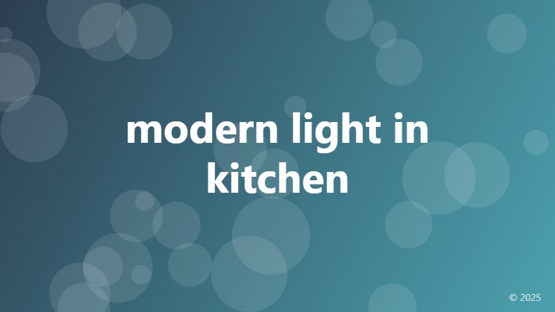 modern light in kitchen