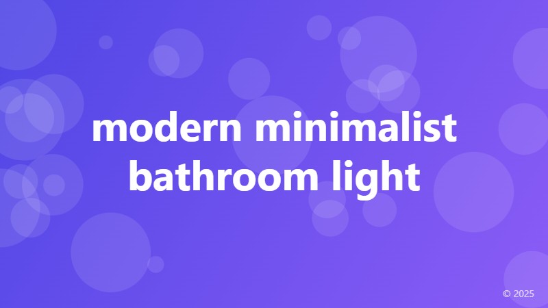 modern minimalist bathroom light