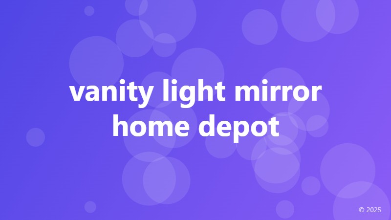 vanity light mirror home depot