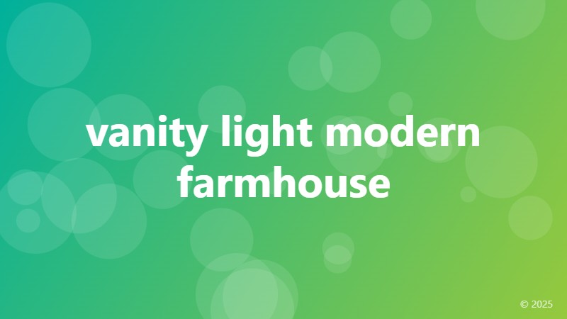 vanity light modern farmhouse