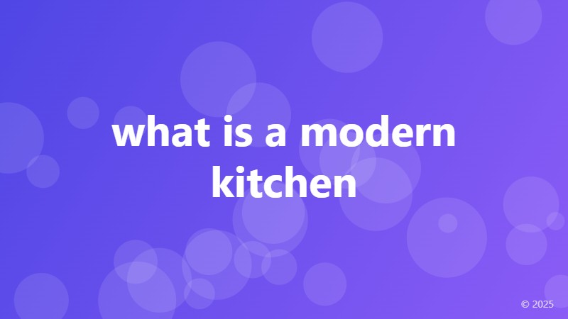 what is a modern kitchen
